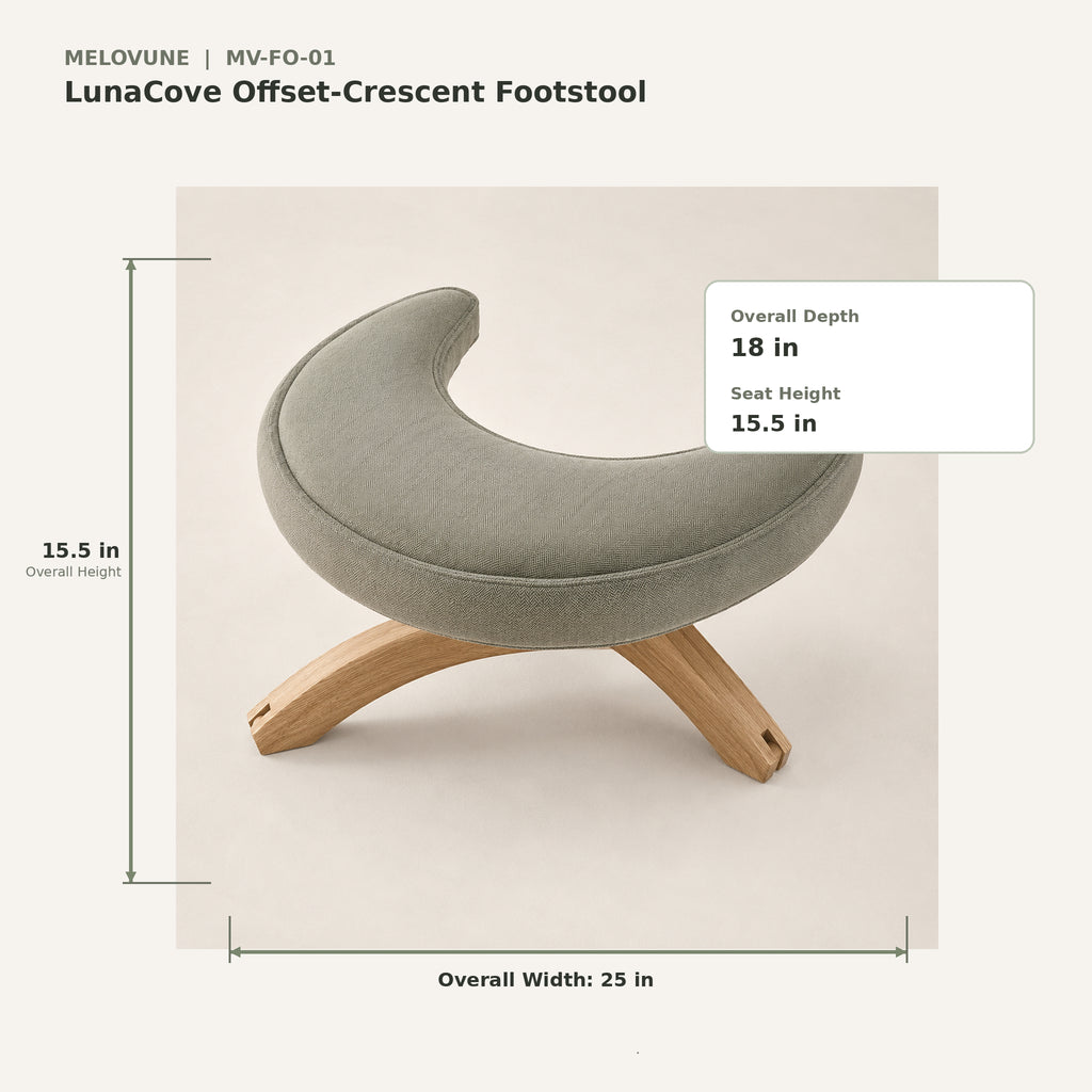 LunaCove Offset-Crescent Footstool