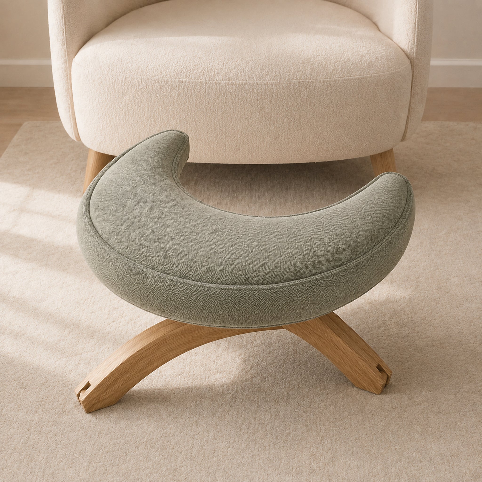 LunaCove Offset-Crescent Footstool
