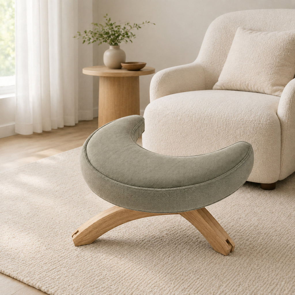 LunaCove Offset-Crescent Footstool
