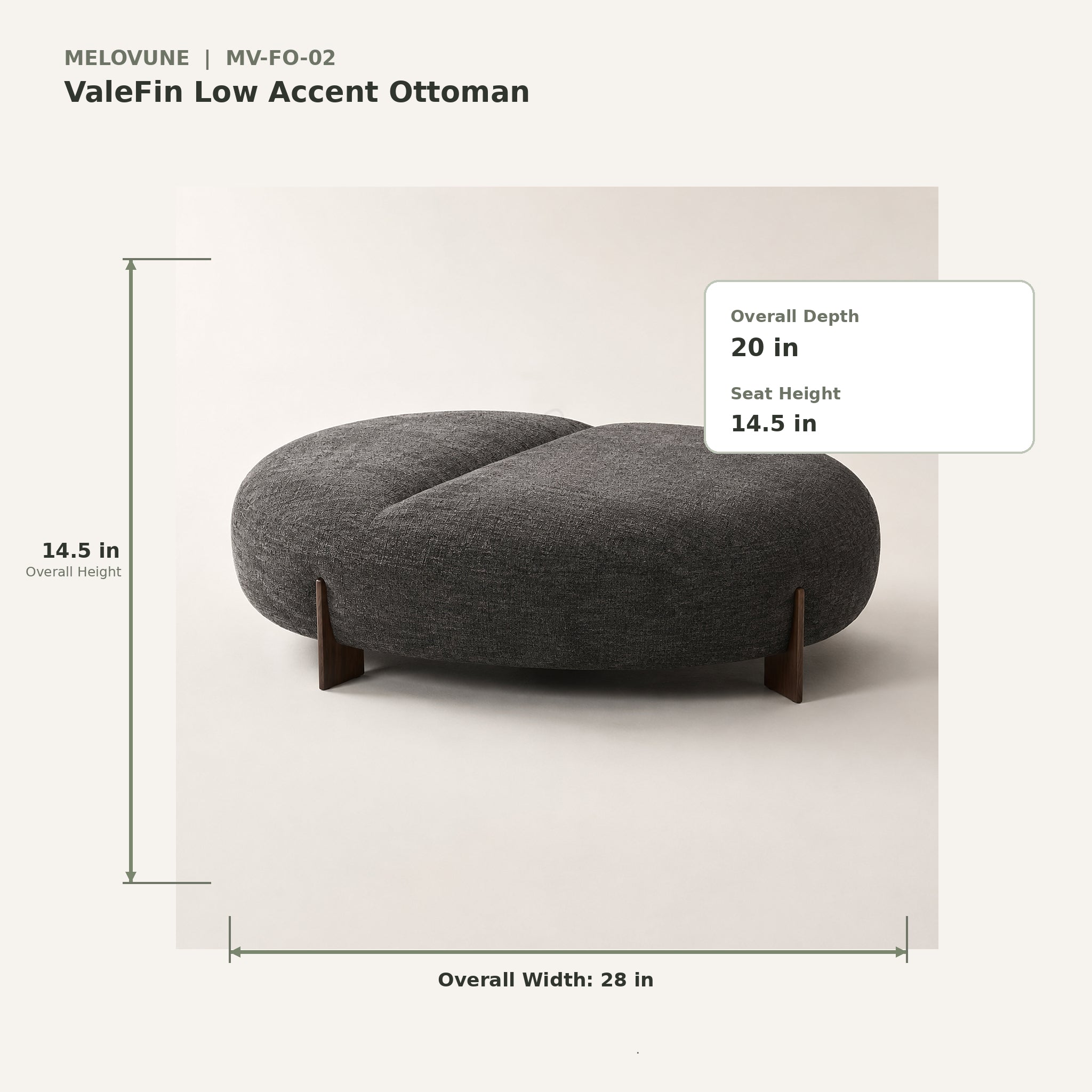 ValeFin Low Accent Ottoman