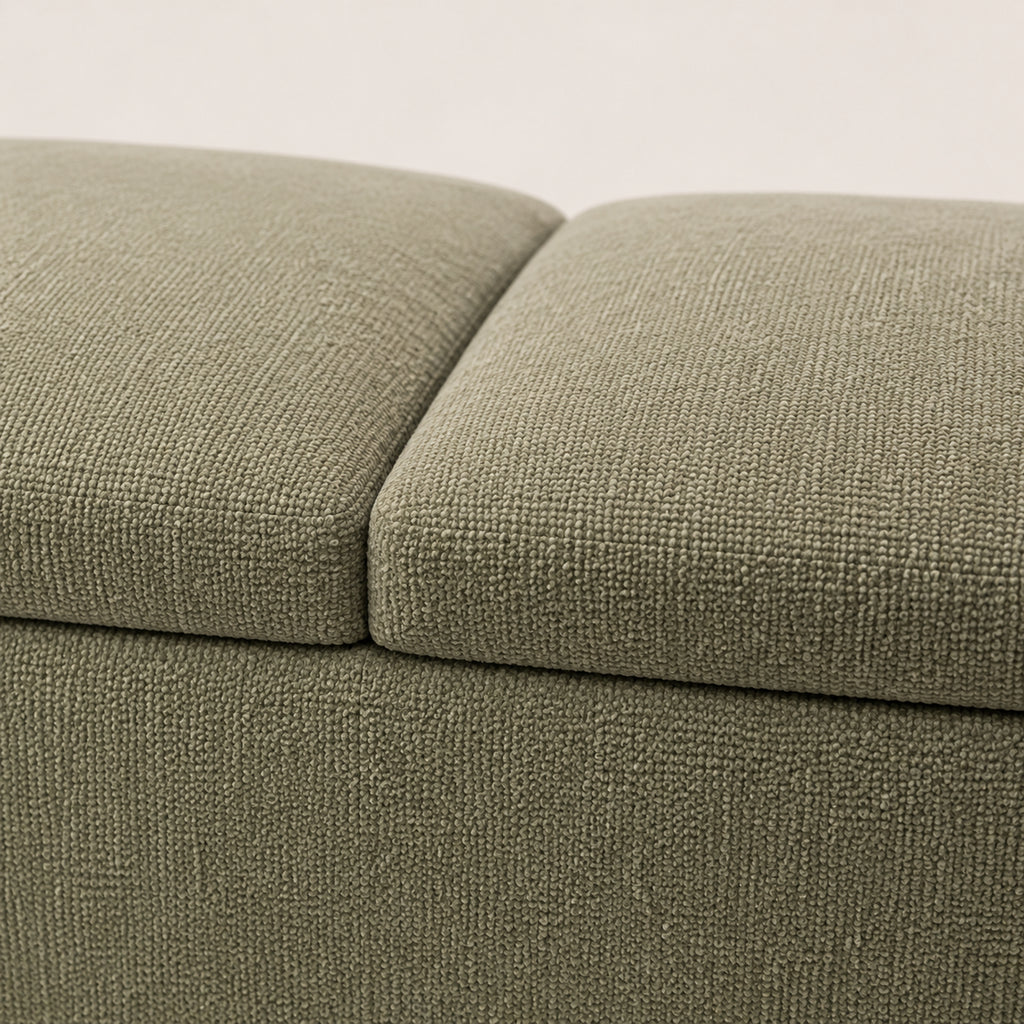 CoveArc Dual-Lid Oval Storage Ottoman