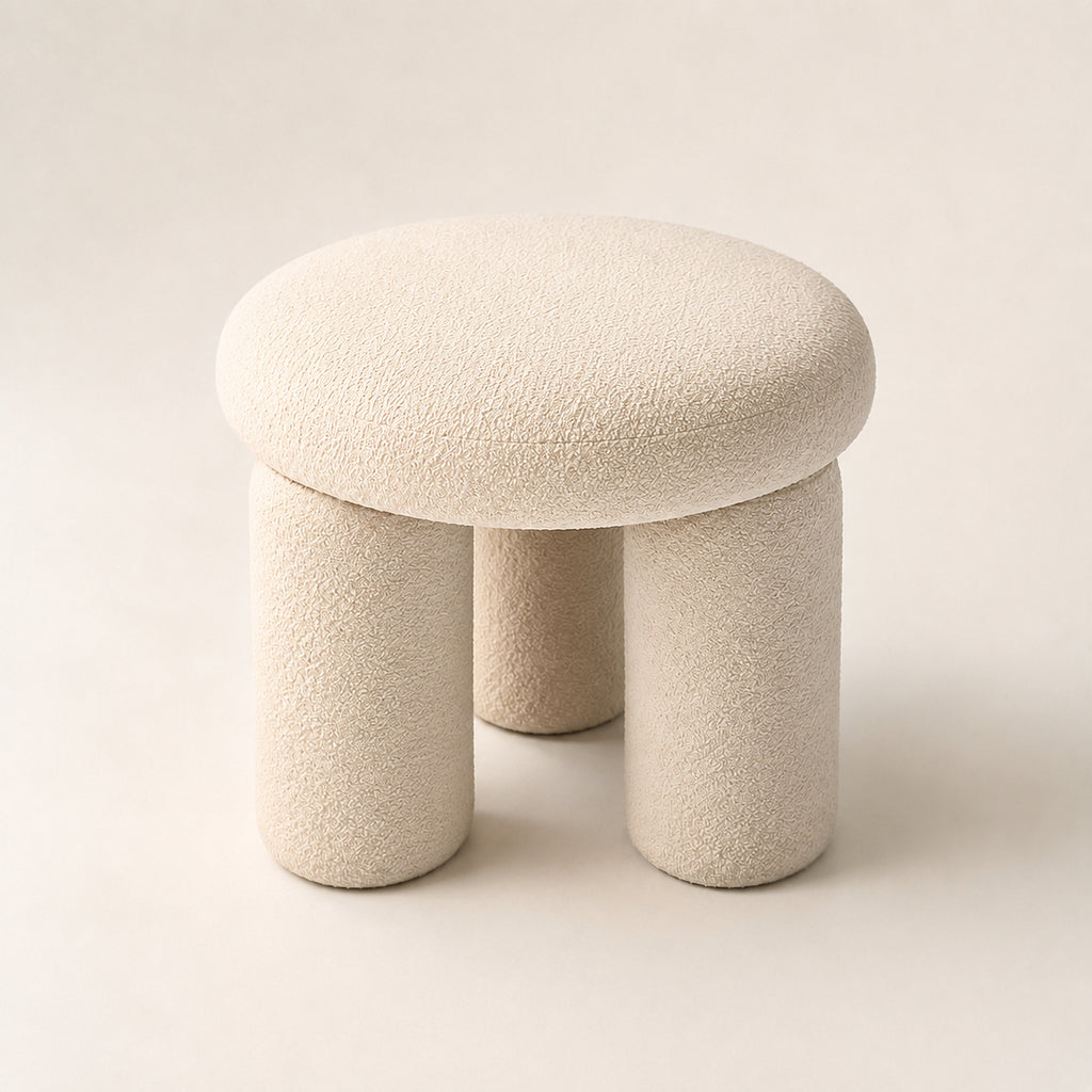 OrbitCap Three-Column Swivel Vanity Stool