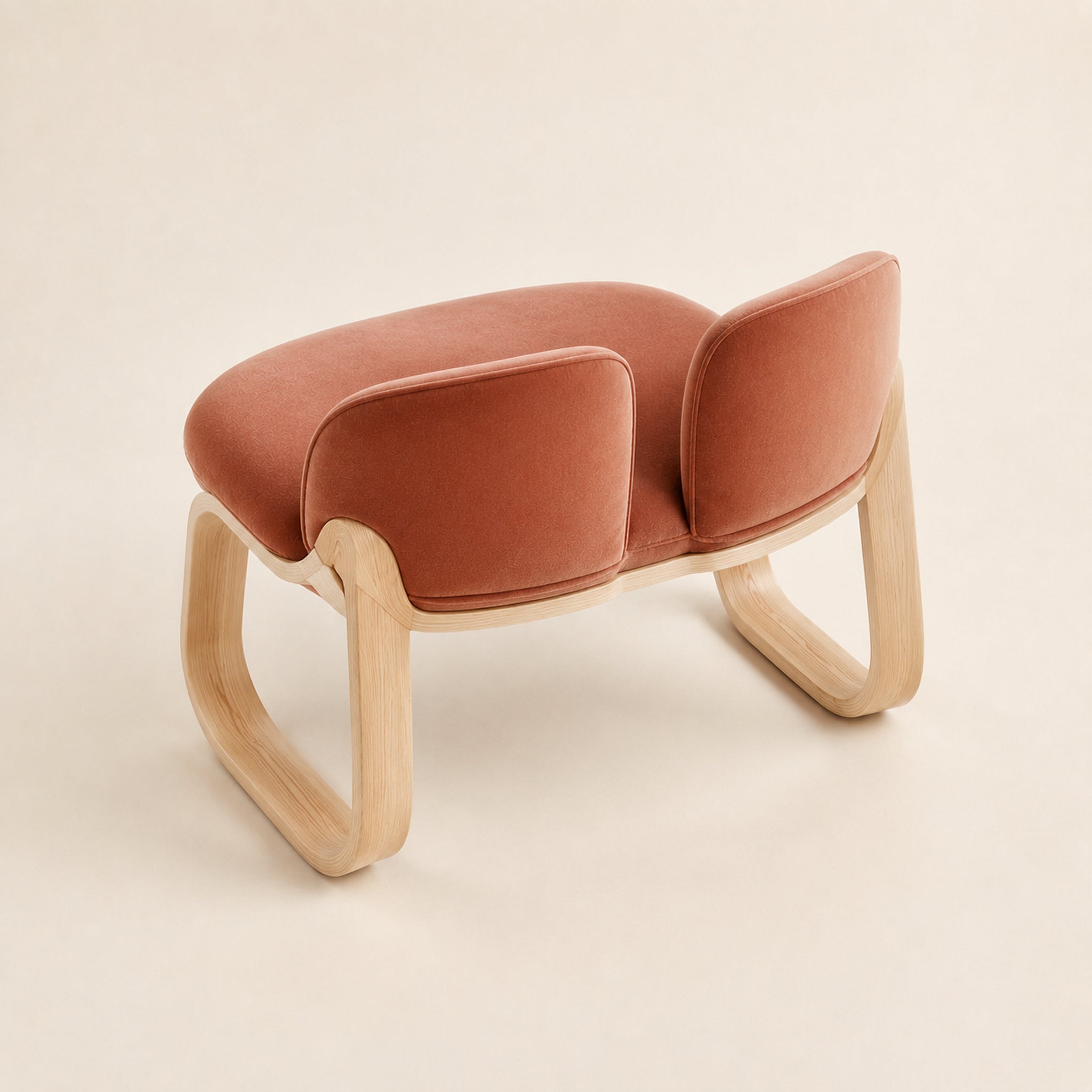 TwinCrescent Vanity Stool