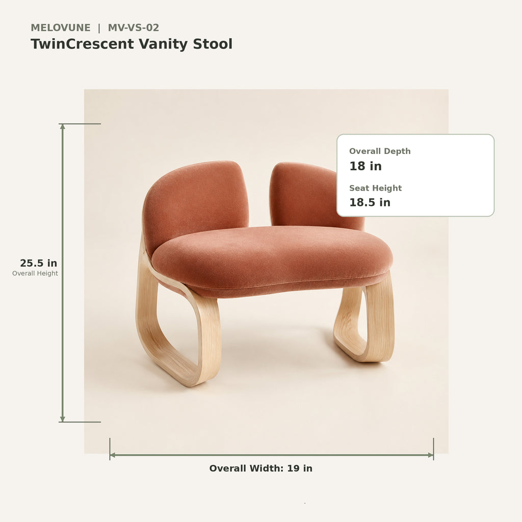 TwinCrescent Vanity Stool