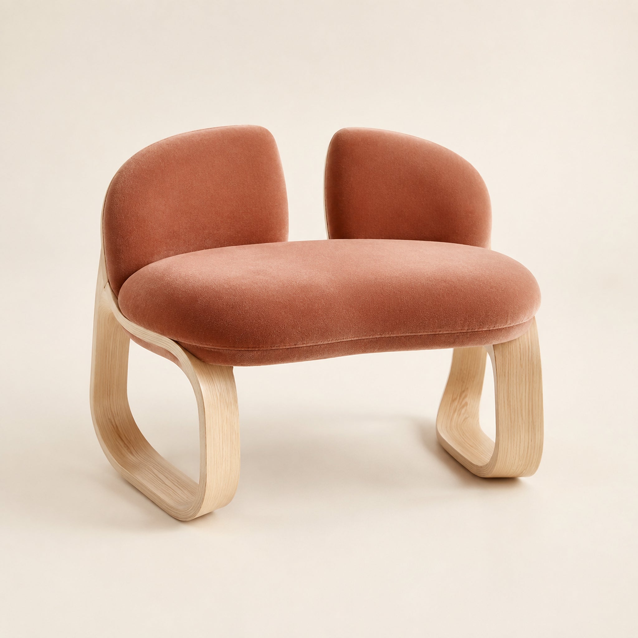 TwinCrescent Vanity Stool