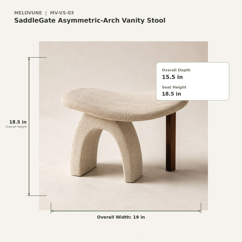 SaddleGate Asymmetric-Arch Vanity Stool
