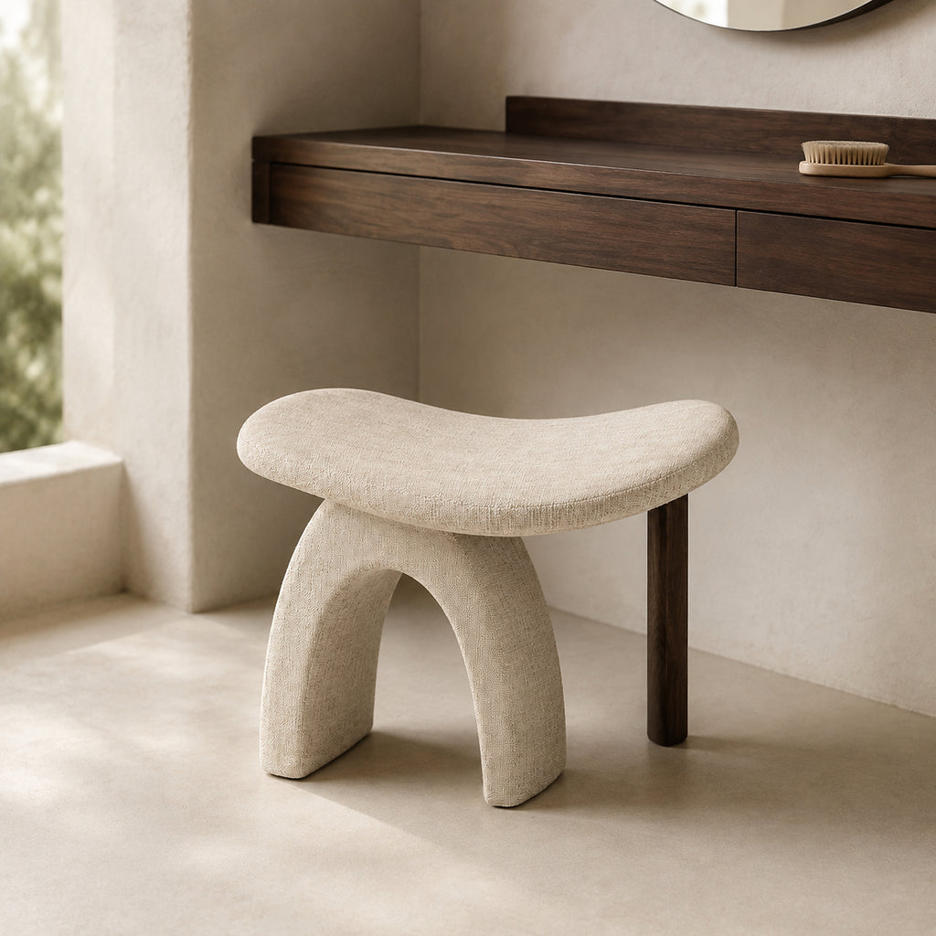 SaddleGate Asymmetric-Arch Vanity Stool